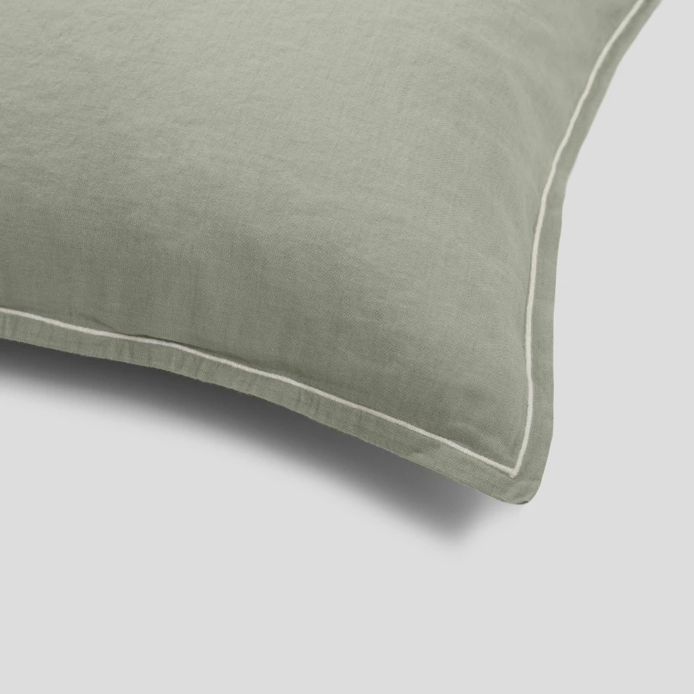 Komplet pościeli lniano-bawełnianej Moldura Sage