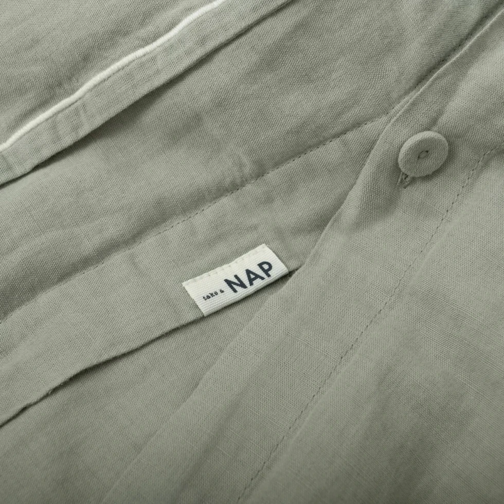 Komplet pościeli lniano-bawełnianej Moldura Sage