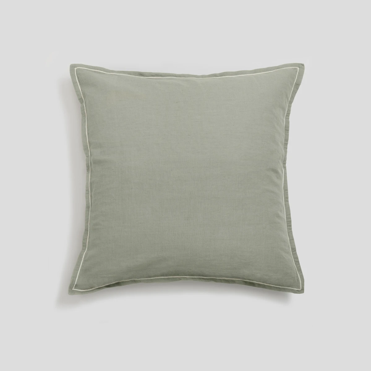 Poszewka na poduszkę lniano-bawełniana Moldura Sage