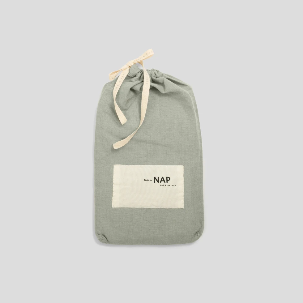 Poszewka na poduszkę lniano-bawełniana Moldura Sage