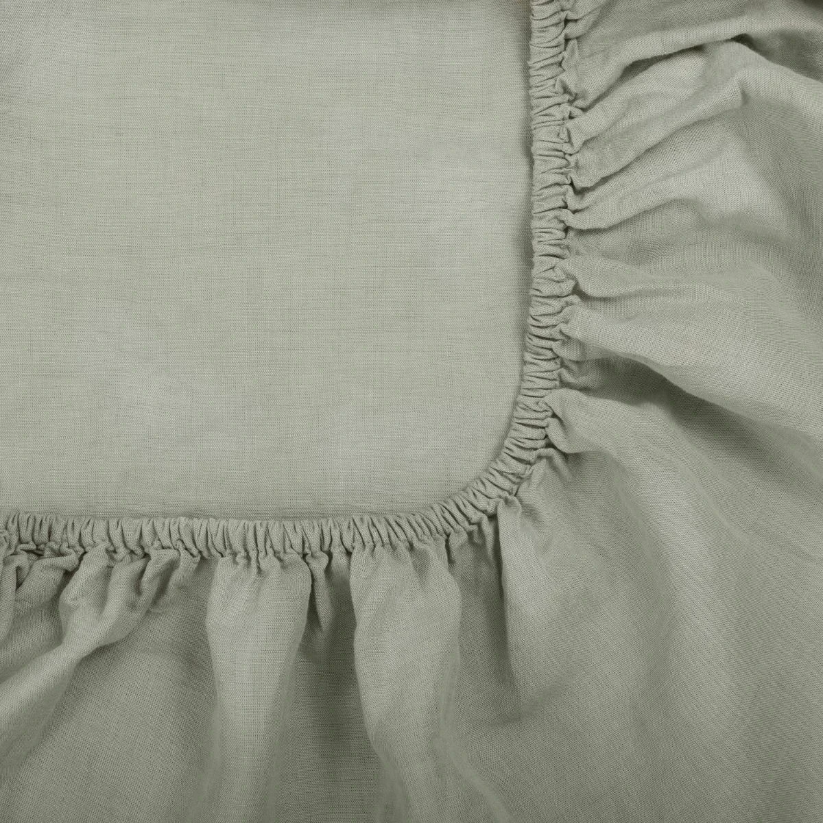 Prześcieradło z gumką lniano-bawełniane Moldura Sage NAP