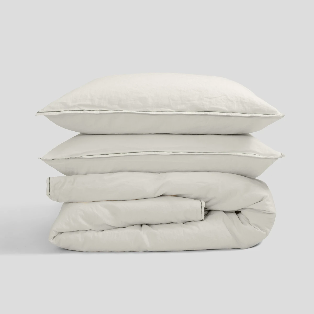 Komplet pościeli lniano-bawełnianej Moldura Off White