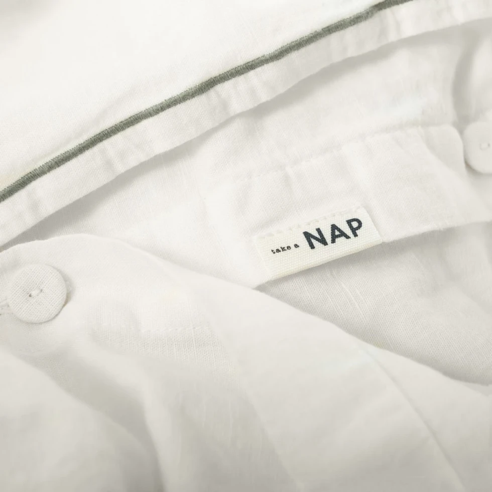 Komplet pościeli lniano-bawełnianej Moldura Off White