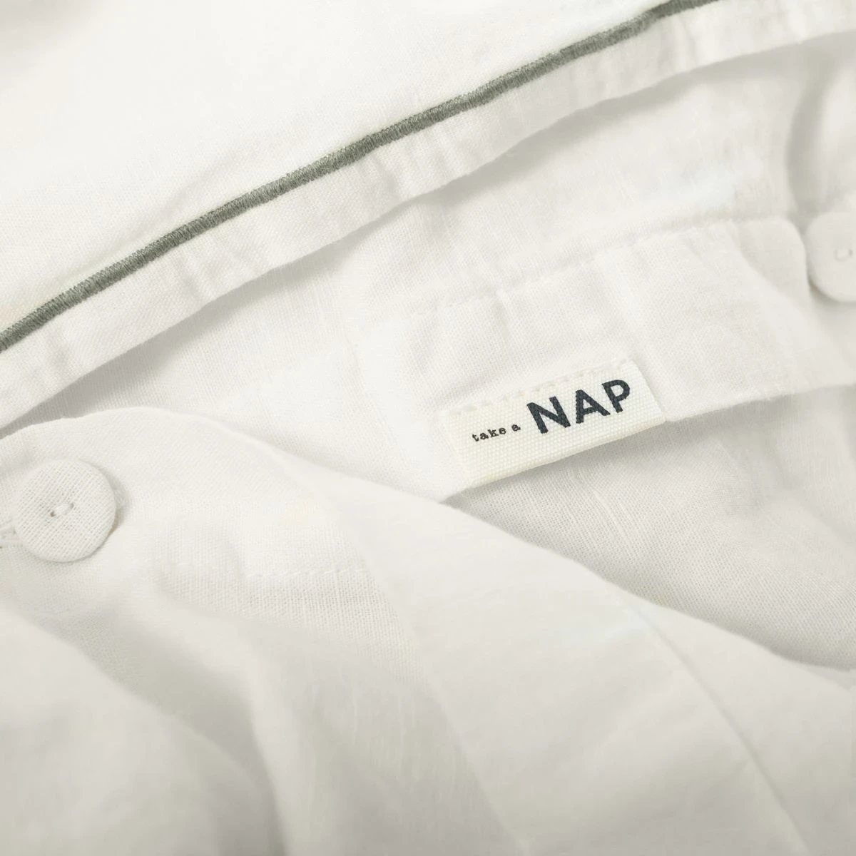 Komplet pościeli lniano-bawełnianej Moldura Off White