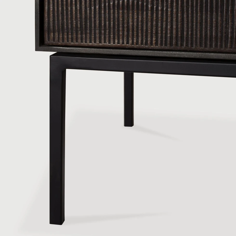 Szafka pod TV Grooves 242 cm tekowa czarna