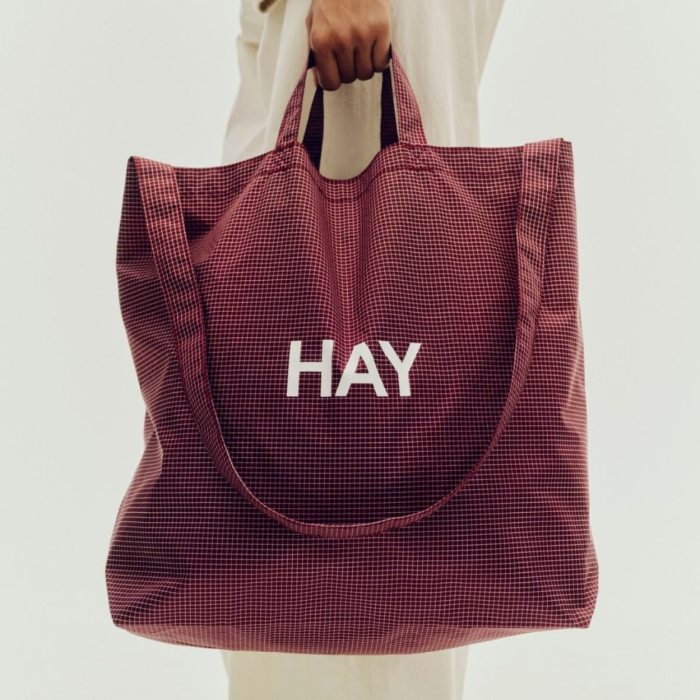 Torba Grid Crossbody Burgundy