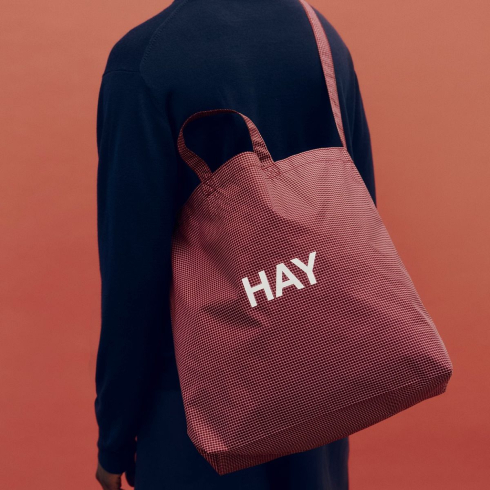 Torba Grid Crossbody Burgundy