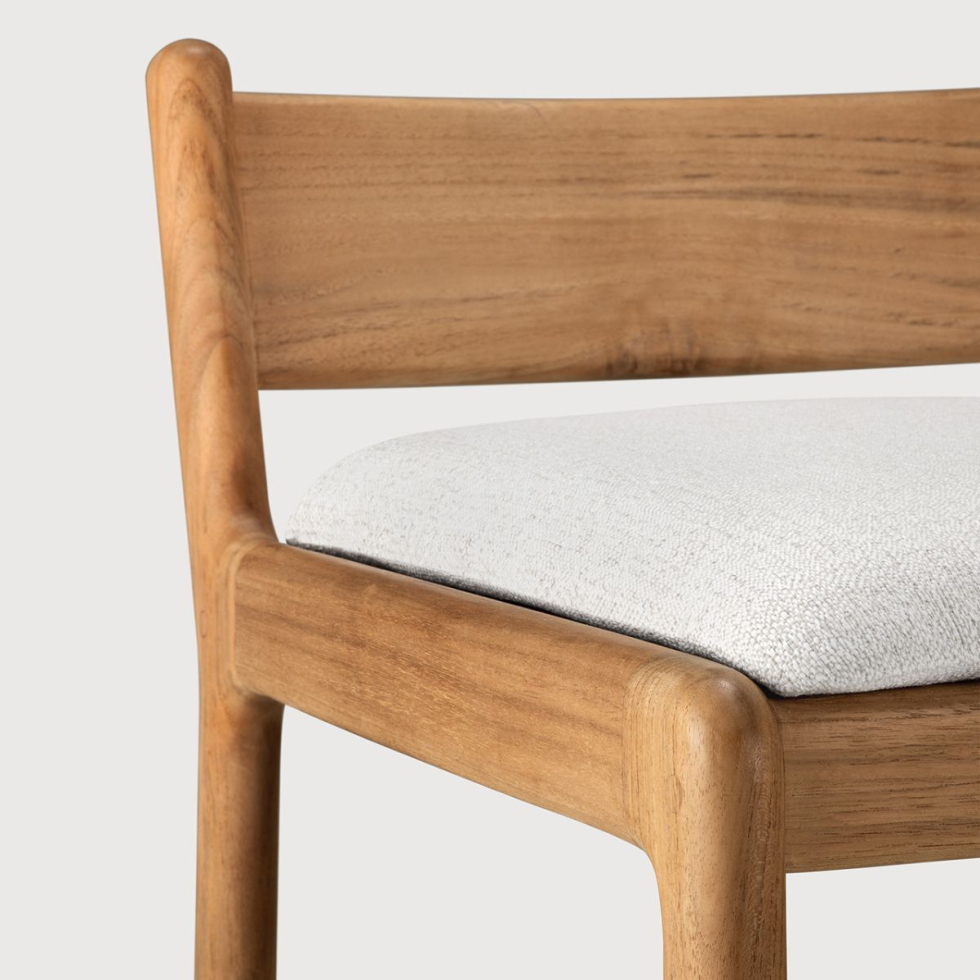 Krzesło barowe Jack tekowe z poduszką Off White