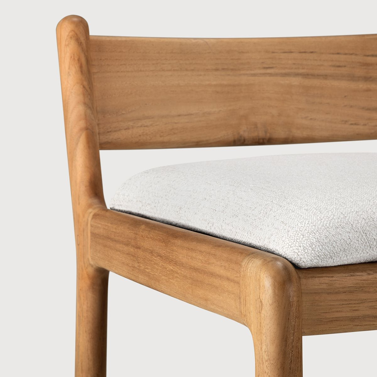 Krzesło barowe Jack tekowe z poduszką Off White