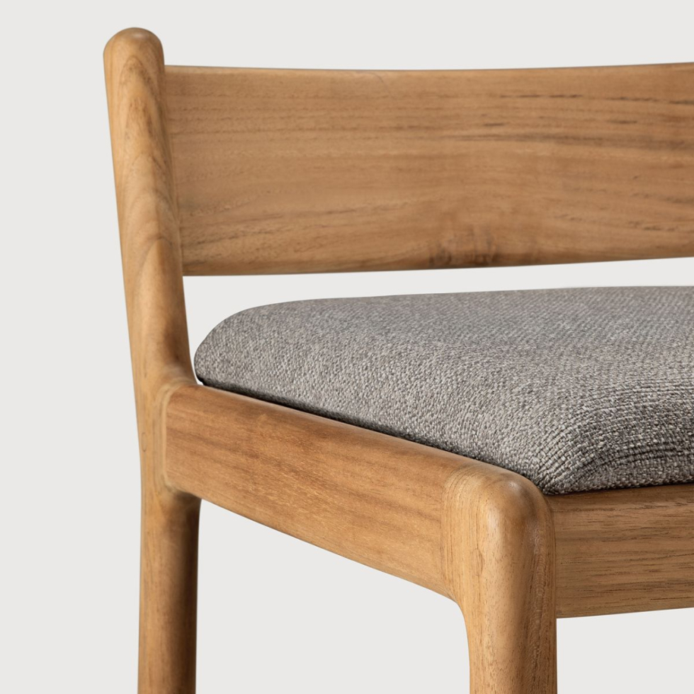 Krzesło barowe Jack tekowe z poduszką Mocha