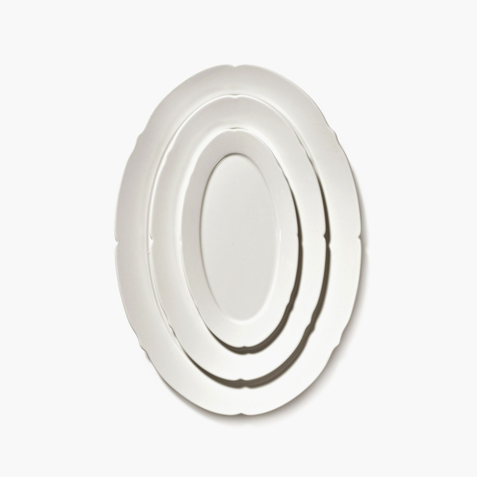 Owalny talerz Silhouette M White