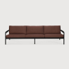 Sofa outdoorowa trzyosobowa Jack Teak Black Burgundy