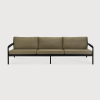 Sofa outdoorowa trzyosobowa Jack Teak Black Burgundy