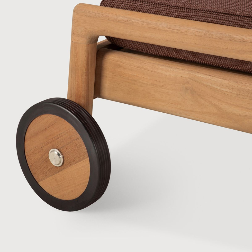 Leżak z poduszką Jack Teak Burgundy