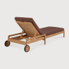 Leżak z poduszką Jack Teak Burgundy