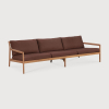 Sofa outdoorowa trzyosobowa Jack Teak Burgundy