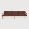 Sofa outdoorowa trzyosobowa Jack Teak Burgundy