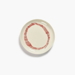 Talerz S Feast White Swirl - Stripes Red
