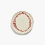Talerz M Feast White Swirl - Stripes Red