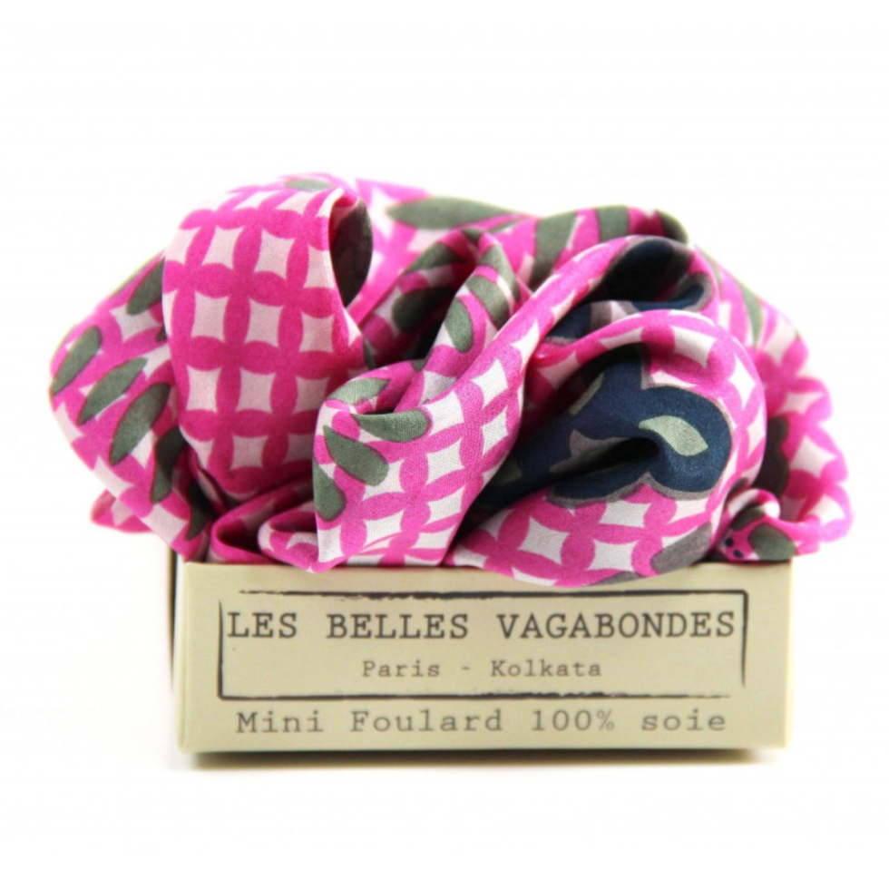 Apaszka jedwabna Mini Shippo Fuchsia