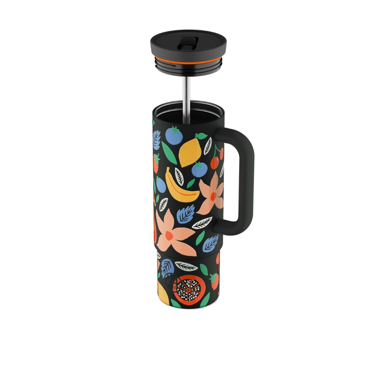 Kubek termiczny ze słomką Straw Cup Tropical Noir 800 ml