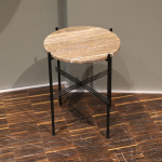Stolik kawowy TS Ø40 Vibrant Grey Travertine Classic Black