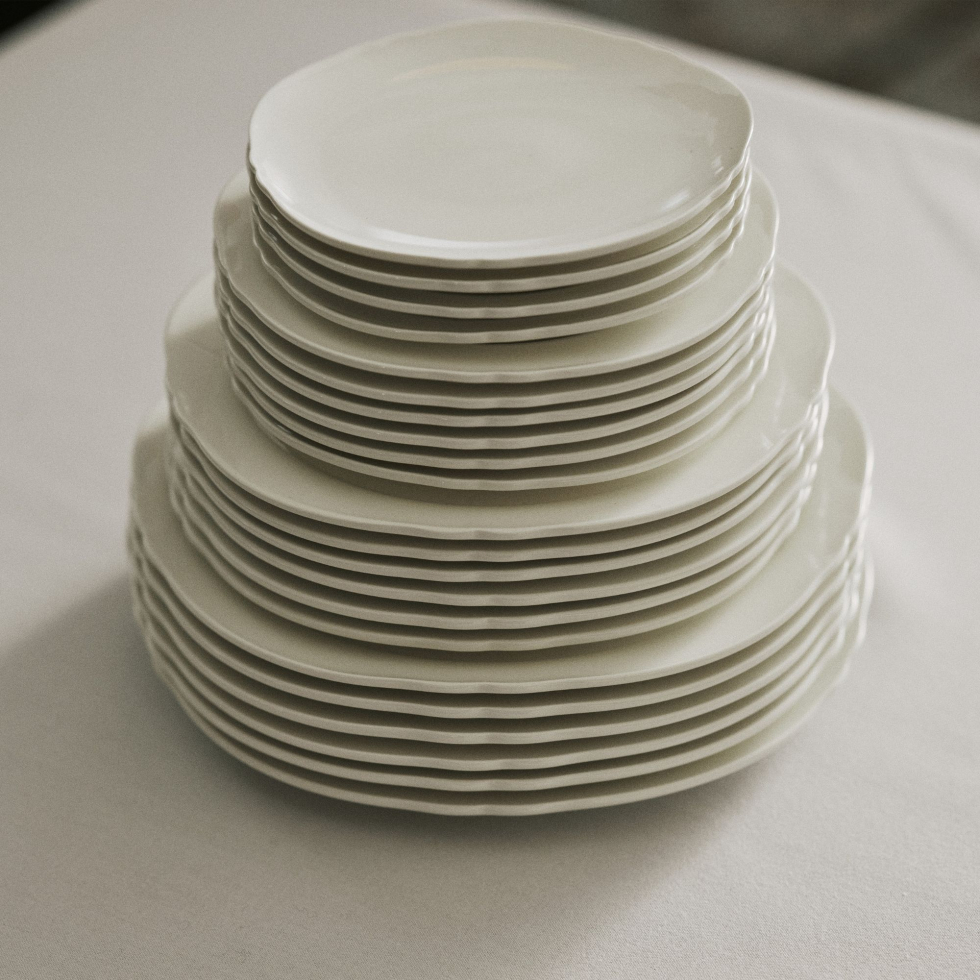 Talerz deserowy Silhouette White