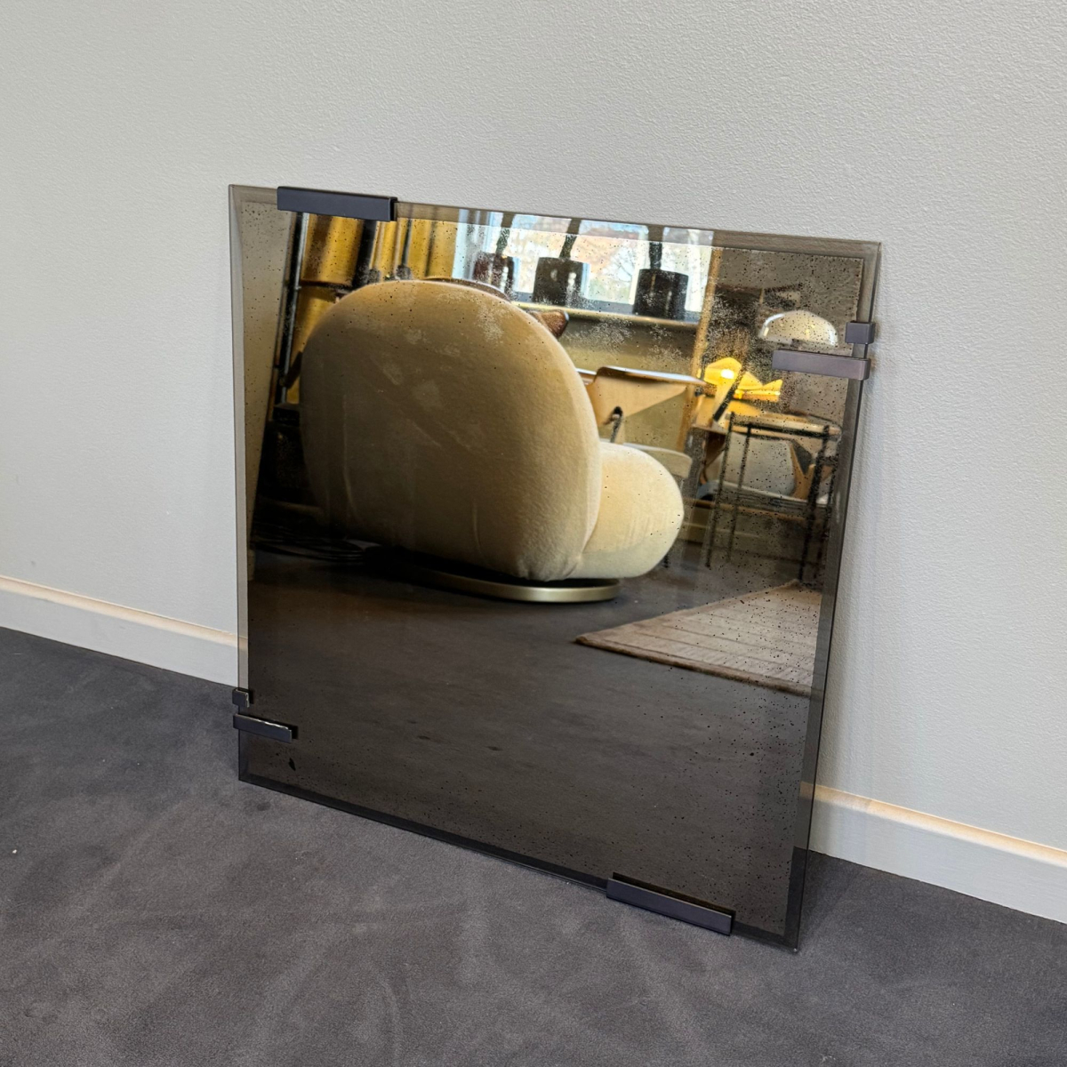 Lustro ścienne postarzane Bronze Frameless