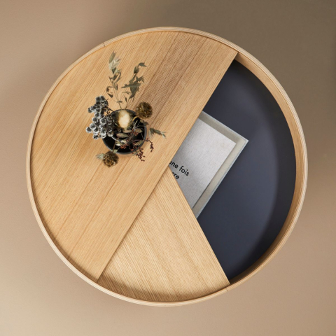 Drewniany stolik kawowy Arc Ø89 Woud