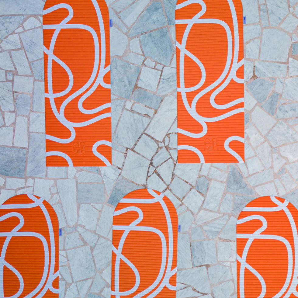 Mata do ćwiczeń Archy Bari Orange pop print
