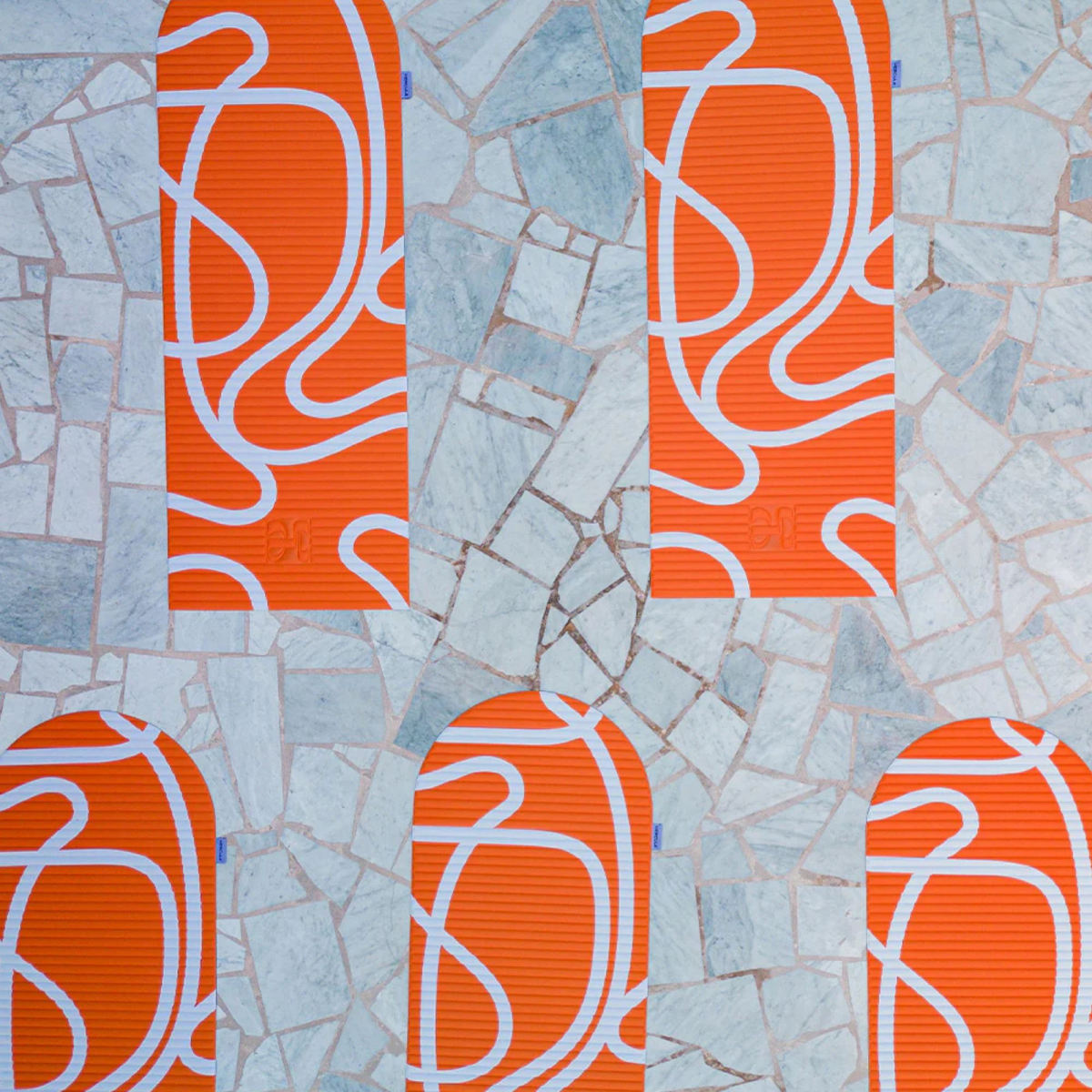 Mata do ćwiczeń Archy Bari Orange pop print