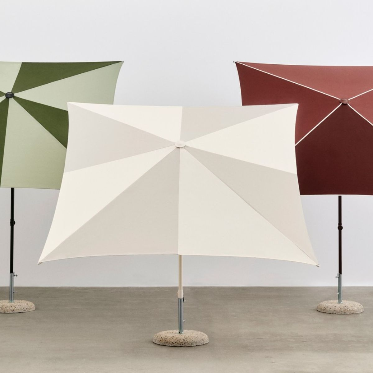 Parasol Terrazza Square Off White Dark Green