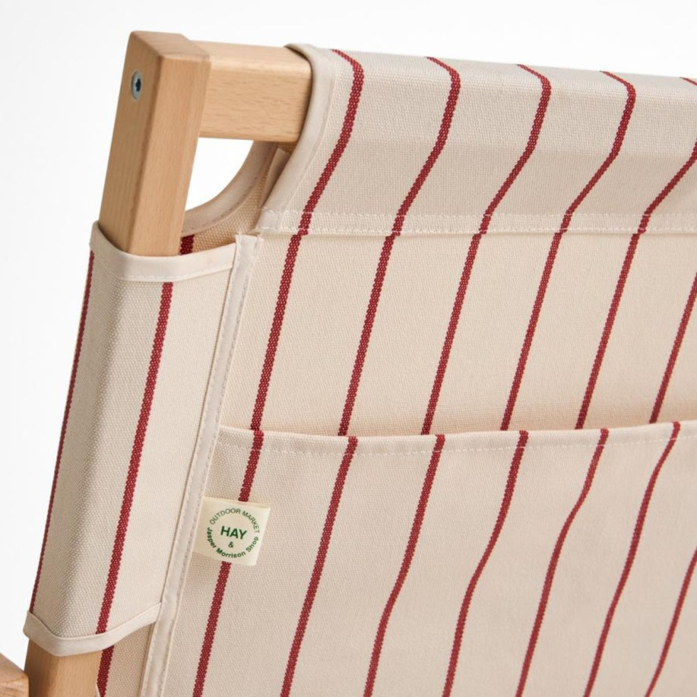 Sofa Składana Beige Red Stripe Outdoor Market