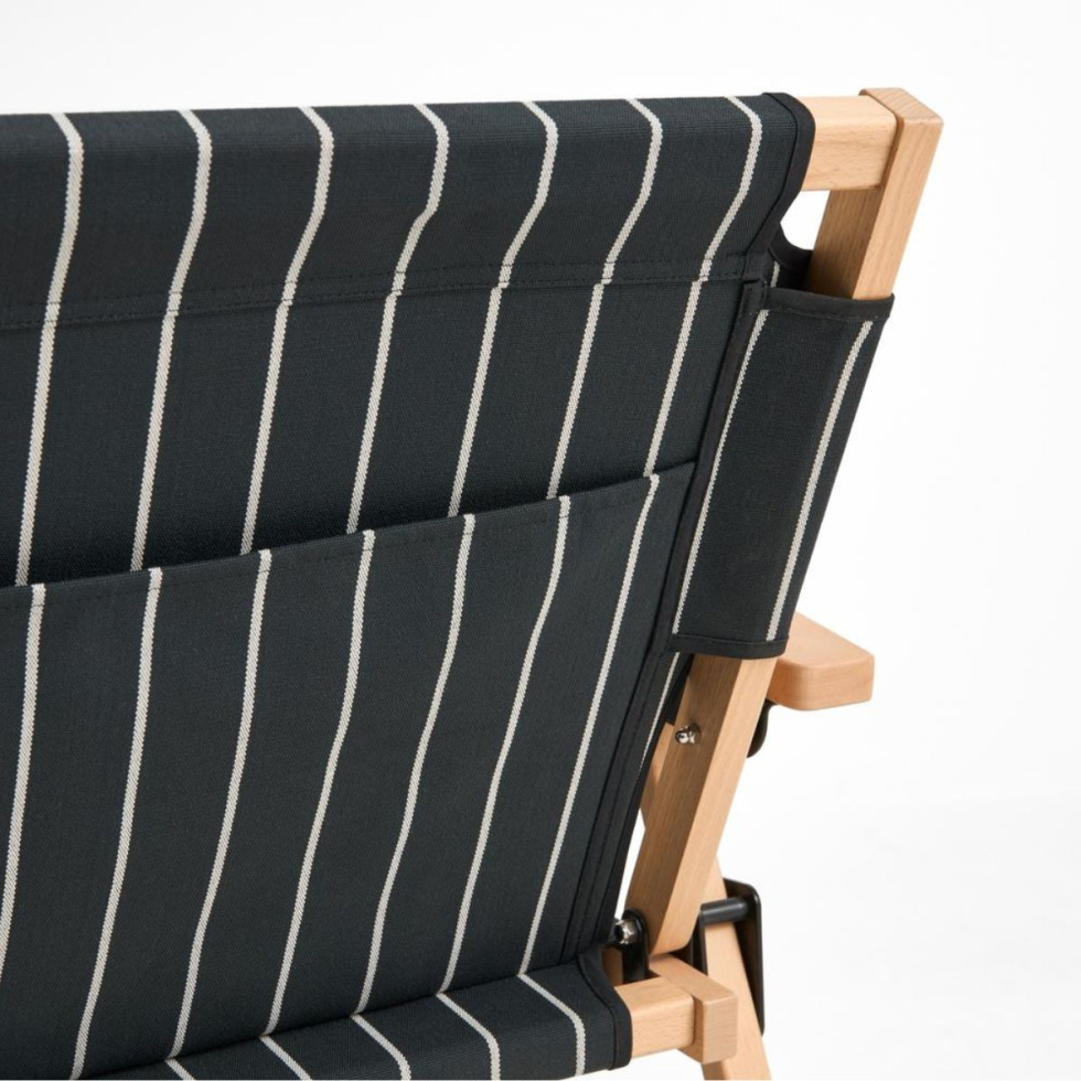 Sofa Składana Black Beige Stripe Outdoor Market