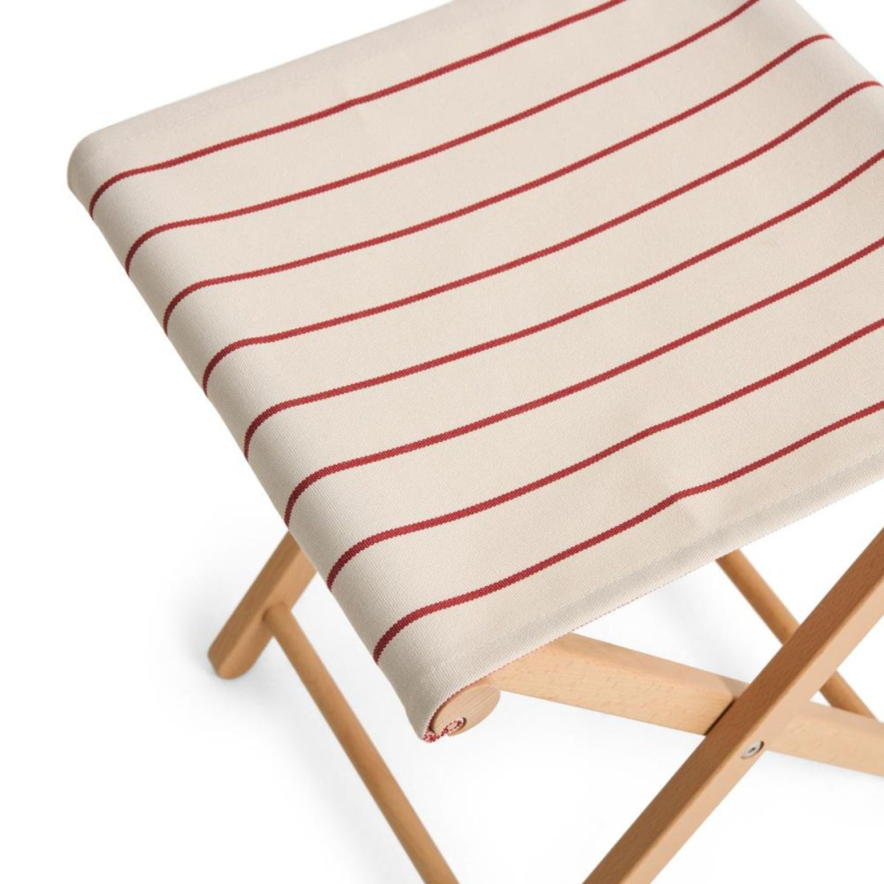 Outdoor Market Stołek składany Beige Red Stripe