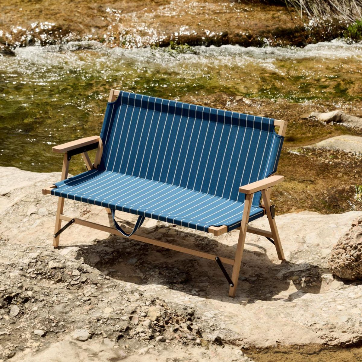 Sofa Składana Blue Beige Stripe Outdoor Market