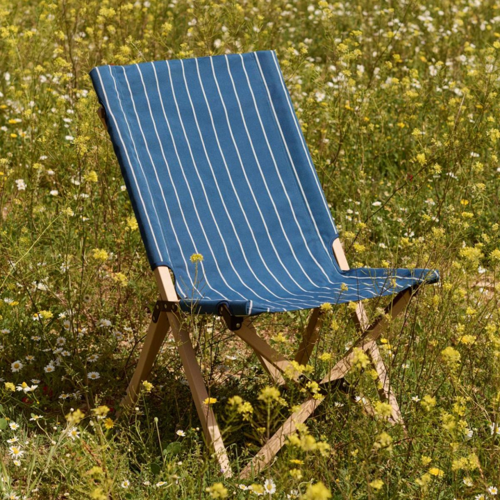 Outdoor Market Leżak składany Blue Beige Stripe