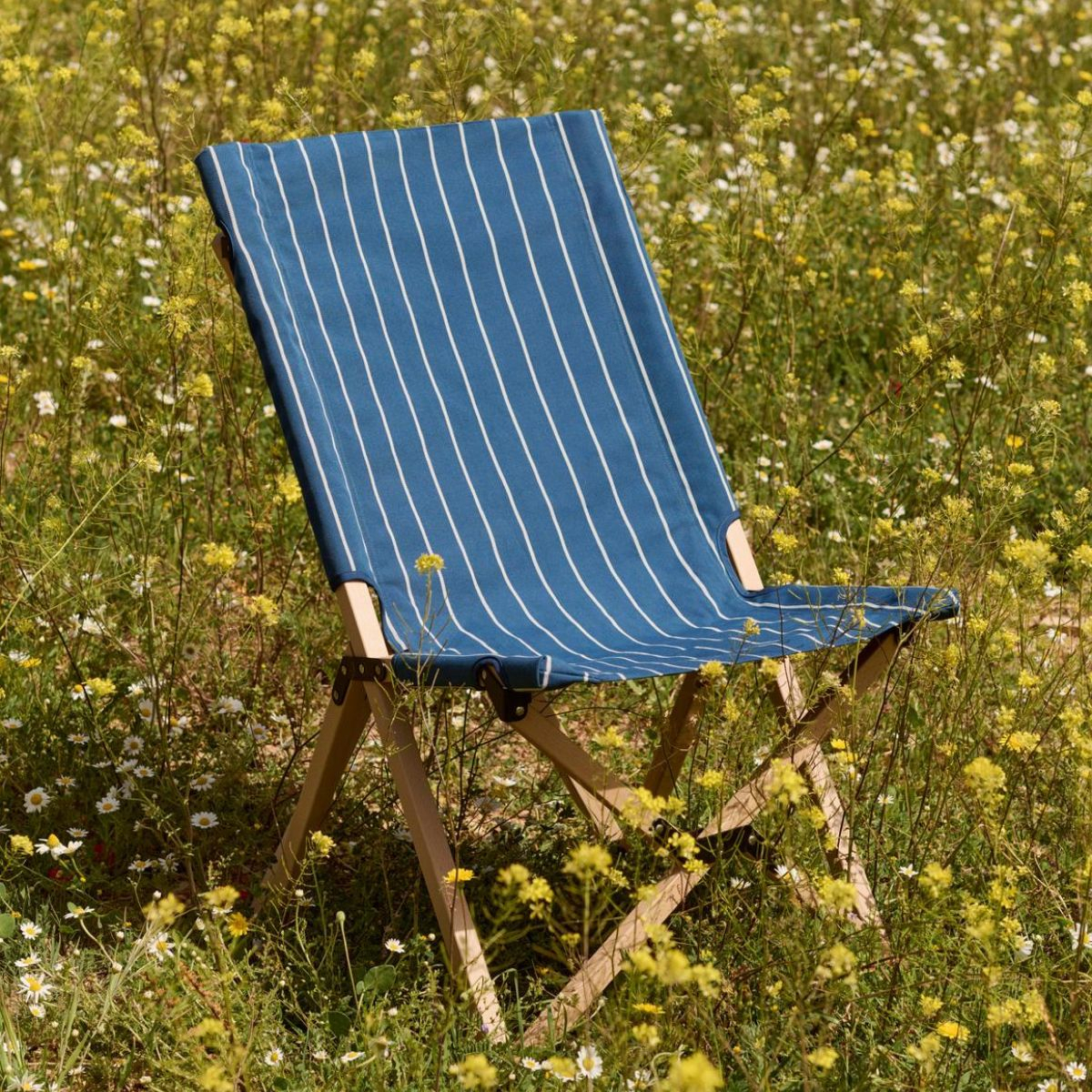 Outdoor Market Leżak składany Blue Beige Stripe