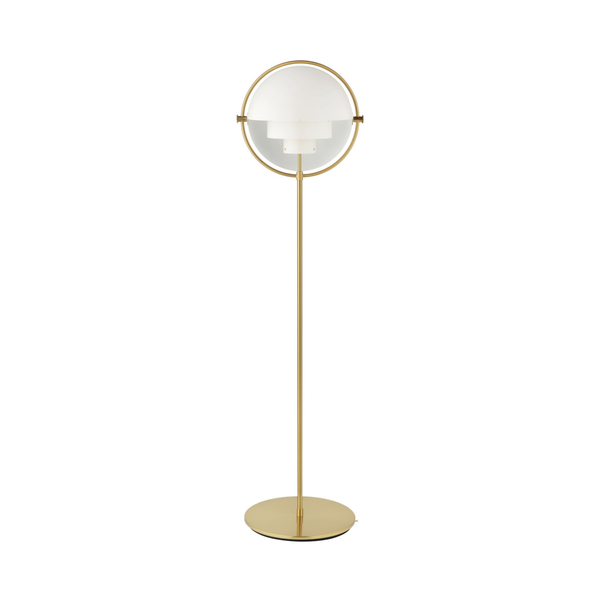Regulowana lampa podłogowa Multi-Lite Brass Gubi