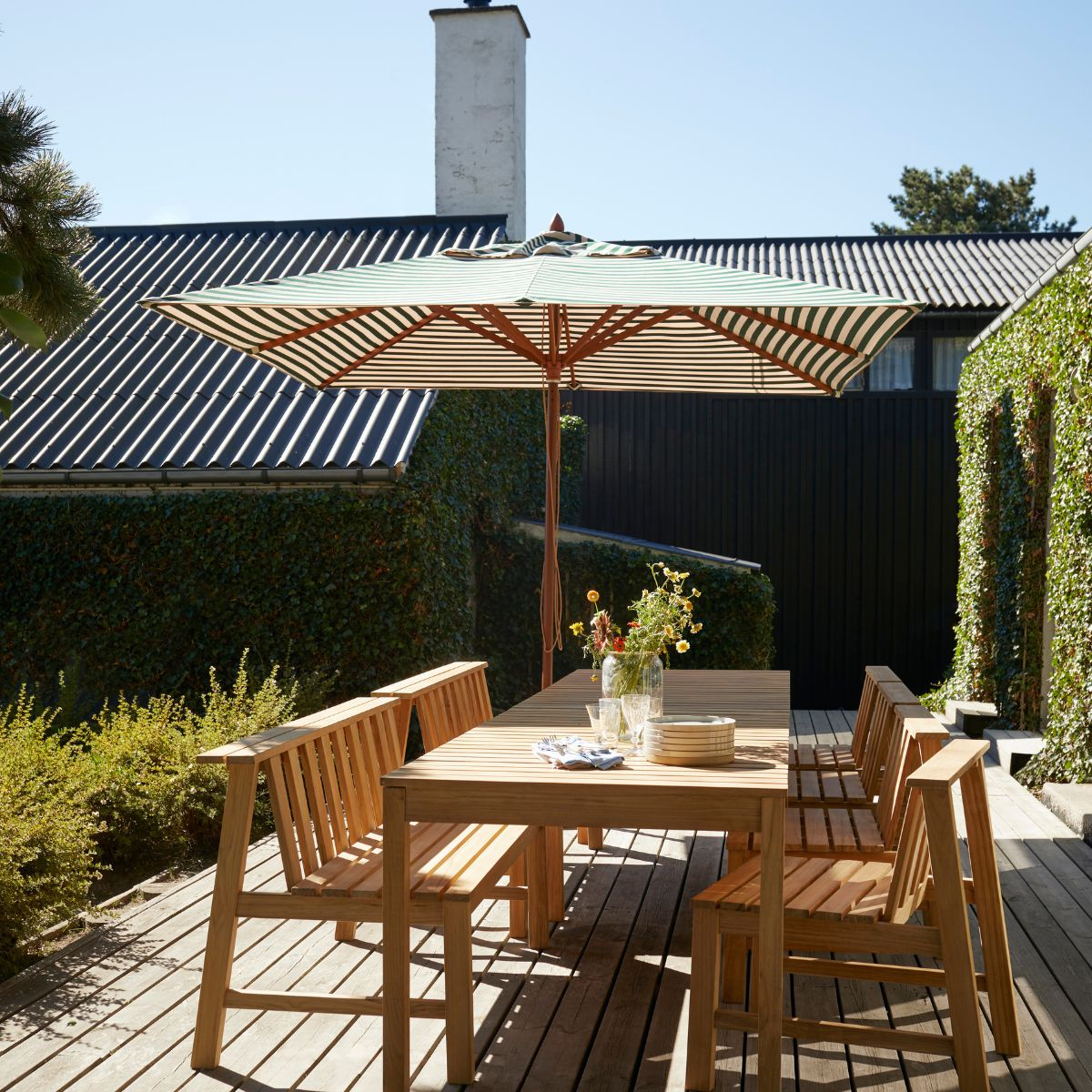 Parasol ogrodowy Messina Ø300 Light Apricot/Dark Green