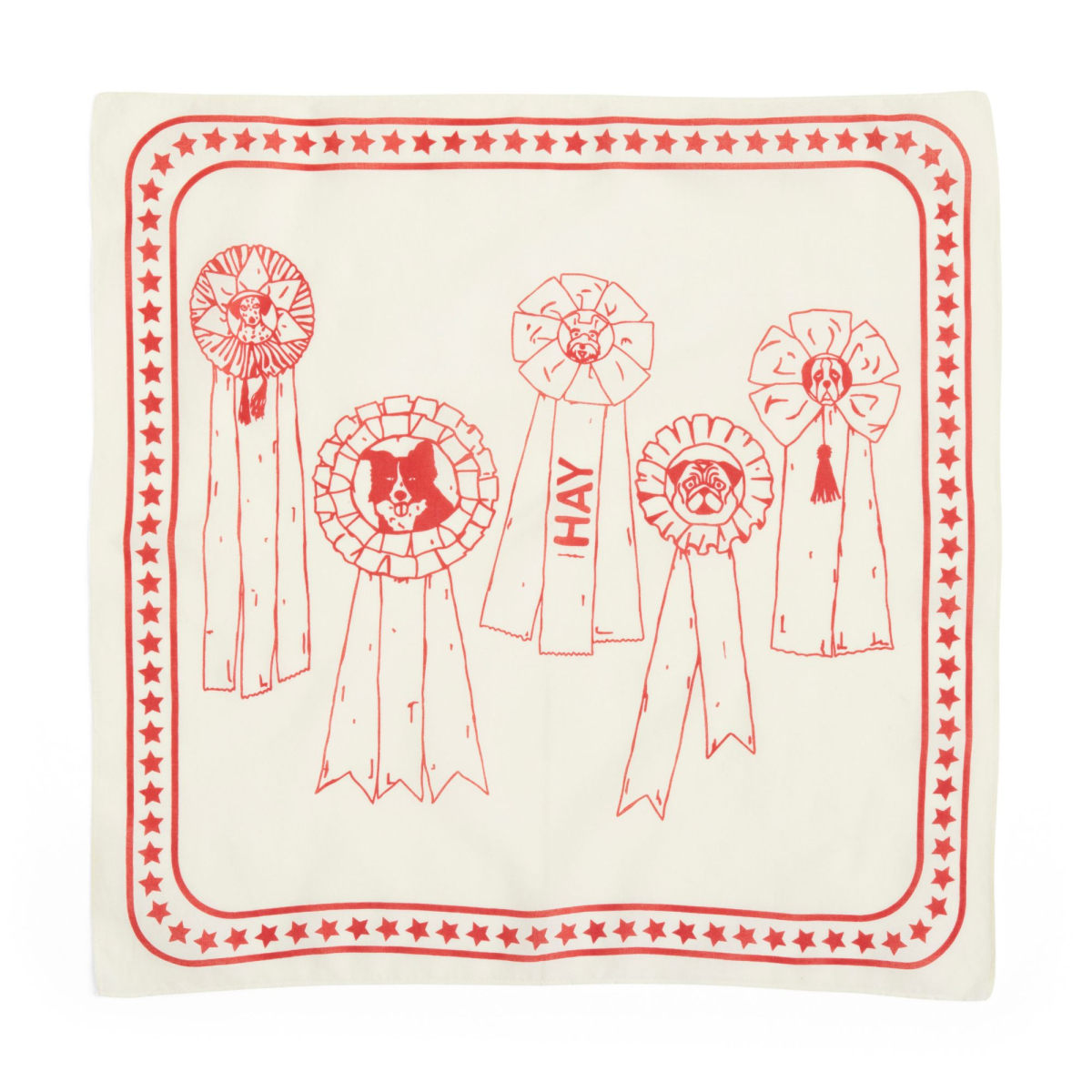 Bandana dla psa Dogs Scarf Off white with red