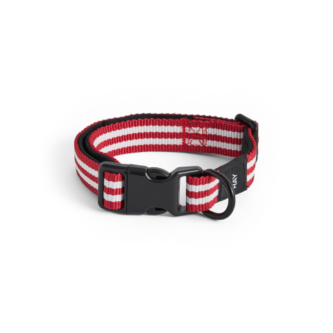 Obroża Dogs Collar Flat S/M Red and white stripe