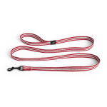 Smycz Dogs Leash Flat S/M Red and white stripe
