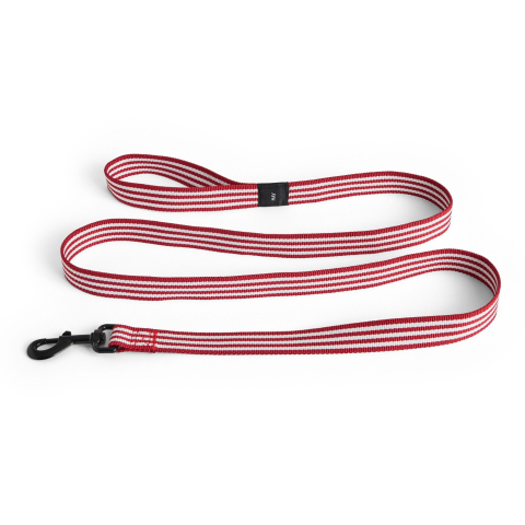 Smycz Dogs Leash Flat M/L Red and white stripe