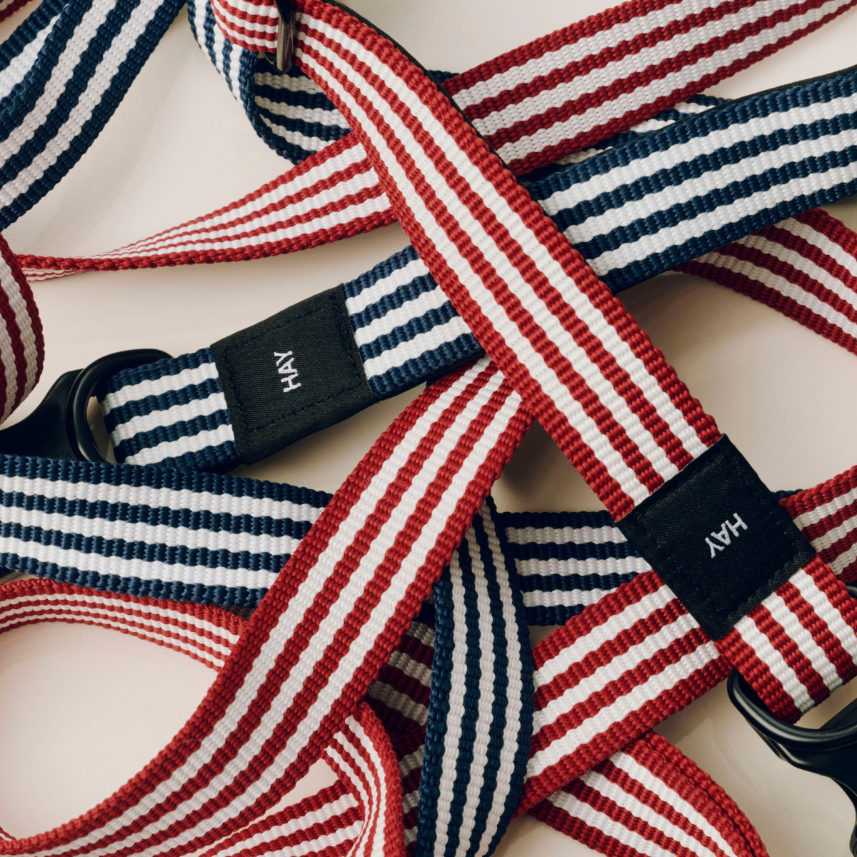 Smycz Dogs Leash Flat M/L Blue and white stripe