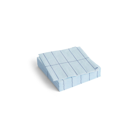 Zestaw serwetek Pattern Napkins Cocktail Light blue and blue grid