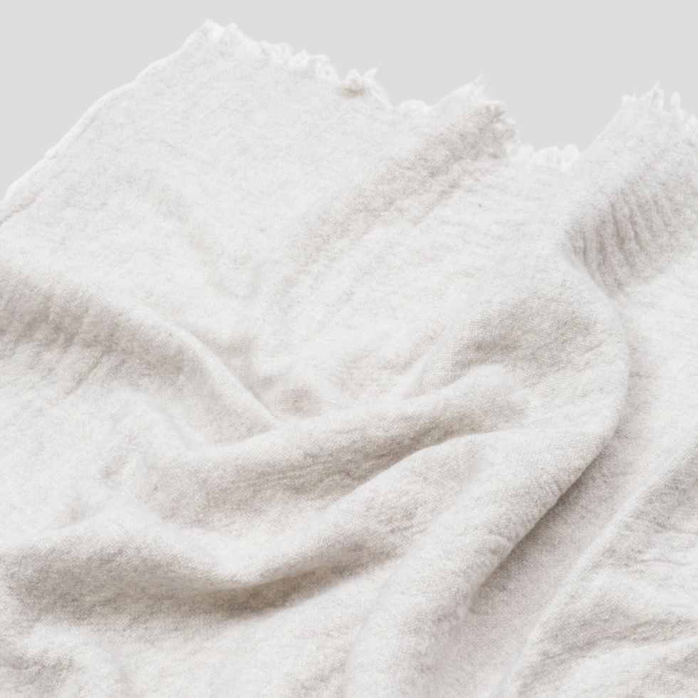 Pled wełniany Venere light grey 220x250 NAP