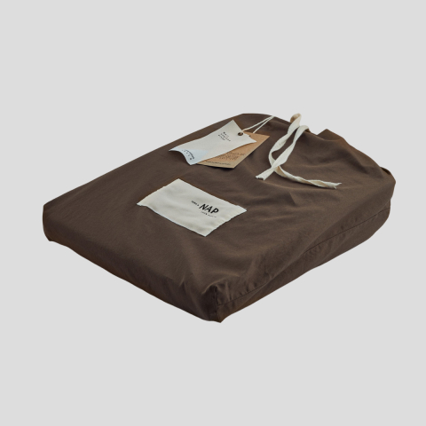 Prześcieradło z bawełny satynowej z gumką Lizbona III Brown NAP