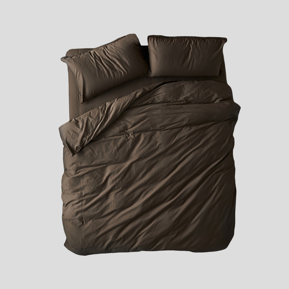 Komplet pościeli z bawełny satynowej Lizbona III Brown NAP