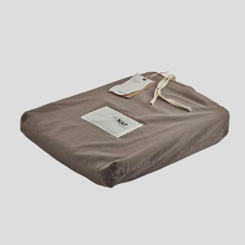 Prześcieradło z bawełny satynowej z gumką Lizbona III Taupe NAP